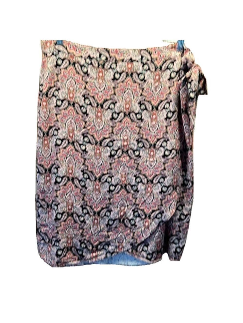 Wrap Skirt, SZ XXL, Waist 22” adjustable w/button elastic, 100% Rayon, soft flow